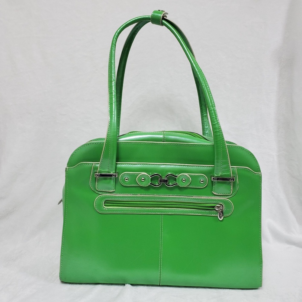 McKlein‎ W Series Oak Grove Grain Cowhide Leather Women's Laptop Briefcase Green